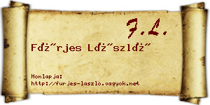 Fürjes László névjegykártya