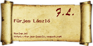 Fürjes László névjegykártya